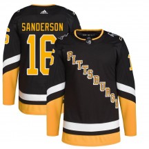 Youth Adidas Pittsburgh Penguins Derek Sanderson Black 2021/22 Alternate Primegreen Pro Player Jersey - Authentic