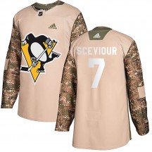 Men's Adidas Pittsburgh Penguins Colton Sceviour Camo Veterans Day Practice Jersey - Authentic