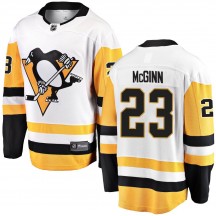 Youth Fanatics Branded Pittsburgh Penguins Brock McGinn White Away Jersey - Breakaway