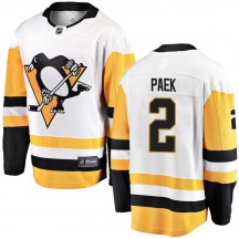 Youth Fanatics Branded Pittsburgh Penguins Jim Paek White Away Jersey - Breakaway