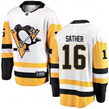 Youth Fanatics Branded Pittsburgh Penguins Glen Sather White Away Jersey - Breakaway