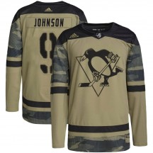 Youth Adidas Pittsburgh Penguins Mark Johnson Camo Military Appreciation Practice Jersey - Authentic