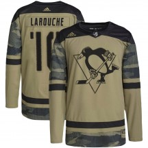 Youth Adidas Pittsburgh Penguins Pierre Larouche Camo Military Appreciation Practice Jersey - Authentic