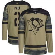 Youth Adidas Pittsburgh Penguins Jim Paek Camo Military Appreciation Practice Jersey - Authentic