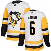 Youth Adidas Pittsburgh Penguins John Marino White Away Jersey - Authentic