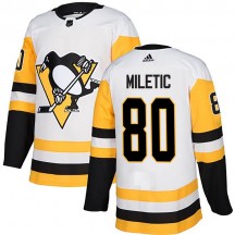 Youth Adidas Pittsburgh Penguins Sam Miletic White Away Jersey - Authentic