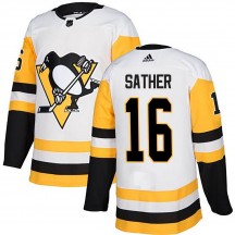 Youth Adidas Pittsburgh Penguins Glen Sather White Away Jersey - Authentic