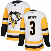 Youth Adidas Pittsburgh Penguins Yannick Weber White Away Jersey - Authentic