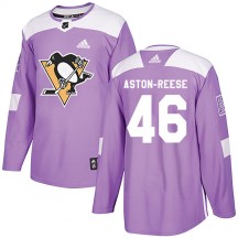 Men's Adidas Pittsburgh Penguins Zach Aston-Reese Purple Fights Cancer Practice Jersey - Authentic