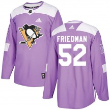 Men's Adidas Pittsburgh Penguins Mark Friedman Purple Fights Cancer Practice Jersey - Authentic
