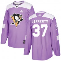 Men's Adidas Pittsburgh Penguins Sam Lafferty Purple Fights Cancer Practice Jersey - Authentic