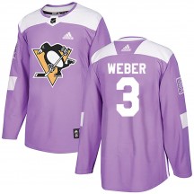 Men's Adidas Pittsburgh Penguins Yannick Weber Purple Fights Cancer Practice Jersey - Authentic