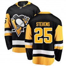 Men's Fanatics Branded Pittsburgh Penguins Kevin Stevens Black Home Jersey - Breakaway