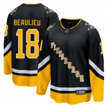 Men's Fanatics Branded Pittsburgh Penguins Nathan Beaulieu Black 2021/22 Alternate Breakaway Player Jersey - Premier