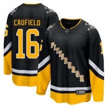 Men's Fanatics Branded Pittsburgh Penguins Jay Caufield Black 2021/22 Alternate Breakaway Player Jersey - Premier
