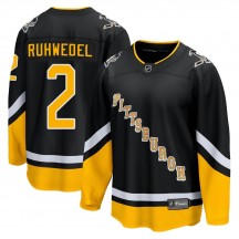 Men's Fanatics Branded Pittsburgh Penguins Chad Ruhwedel Black 2021/22 Alternate Breakaway Player Jersey - Premier