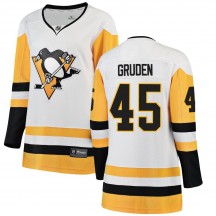 Women's Fanatics Branded Pittsburgh Penguins Jonathan Gruden White Away Jersey - Breakaway