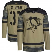 Men's Adidas Pittsburgh Penguins Jack St. Ivany Camo Military Appreciation Practice Jersey - Authentic