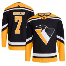 Men's Adidas Pittsburgh Penguins Rod Buskas Black Reverse Retro 2.0 Jersey - Authentic