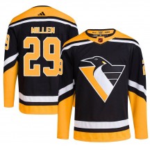 Men's Adidas Pittsburgh Penguins Greg Millen Black Reverse Retro 2.0 Jersey - Authentic