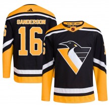 Men's Adidas Pittsburgh Penguins Derek Sanderson Black Reverse Retro 2.0 Jersey - Authentic