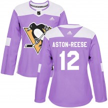 Women's Adidas Pittsburgh Penguins Zach Aston-Reese Purple Fights Cancer Practice Jersey - Authentic