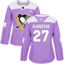 Women's Adidas Pittsburgh Penguins Nick Bjugstad Purple Fights Cancer Practice Jersey - Authentic