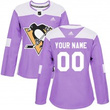 Women's Adidas Pittsburgh Penguins Custom Purple Custom Fights Cancer Practice Jersey - Authentic