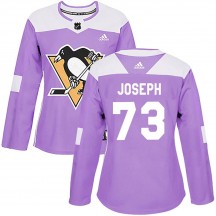 Women's Adidas Pittsburgh Penguins Pierre-Olivier Joseph Purple Fights Cancer Practice Jersey - Authentic