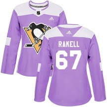 Women's Adidas Pittsburgh Penguins Rickard Rakell Purple Fights Cancer Practice Jersey - Authentic