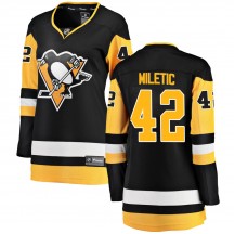 Women's Fanatics Branded Pittsburgh Penguins Sam Miletic Black Home Jersey - Breakaway