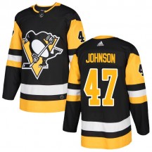 Men's Adidas Pittsburgh Penguins Adam Johnson Black Home Jersey - Authentic