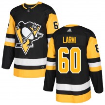 Men's Adidas Pittsburgh Penguins Emil Larmi Black Home Jersey - Authentic