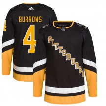 Men's Adidas Pittsburgh Penguins Dave Burrows Black 2021/22 Alternate Primegreen Pro Player Jersey - Authentic