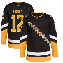 Men's Adidas Pittsburgh Penguins Bob Errey Black 2021/22 Alternate Primegreen Pro Player Jersey - Authentic