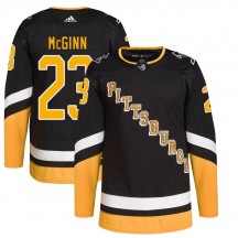Men's Adidas Pittsburgh Penguins Brock McGinn Black 2021/22 Alternate Primegreen Pro Player Jersey - Authentic