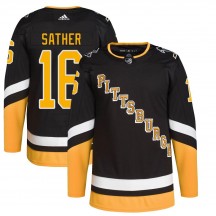 Men's Adidas Pittsburgh Penguins Glen Sather Black 2021/22 Alternate Primegreen Pro Player Jersey - Authentic