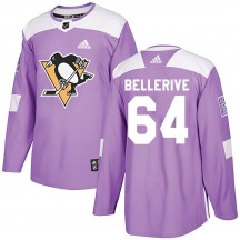 Youth Adidas Pittsburgh Penguins Jordy Bellerive Purple Fights Cancer Practice Jersey - Authentic