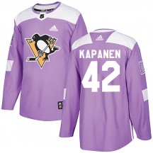 Youth Adidas Pittsburgh Penguins Kasperi Kapanen Purple Fights Cancer Practice Jersey - Authentic