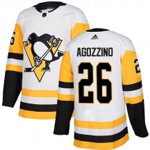 Men's Adidas Pittsburgh Penguins Andrew Agozzino White Away Jersey - Authentic