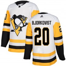 Men's Adidas Pittsburgh Penguins Kasper Bjorkqvist White Away Jersey - Authentic