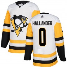 Men's Adidas Pittsburgh Penguins Filip Hallander White Away Jersey - Authentic