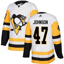 Men's Adidas Pittsburgh Penguins Adam Johnson White Away Jersey - Authentic