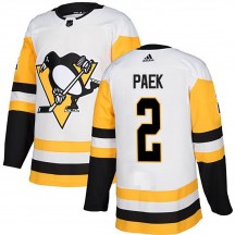Men's Adidas Pittsburgh Penguins Jim Paek White Away Jersey - Authentic