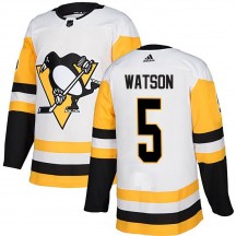 Men's Adidas Pittsburgh Penguins Bryan Watson White Away Jersey - Authentic