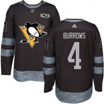 Men's Pittsburgh Penguins Dave Burrows Black 1917-2017 100th Anniversary Jersey - Authentic