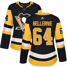 Women's Adidas Pittsburgh Penguins Jordy Bellerive Black Home Jersey - Authentic
