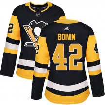 Women's Adidas Pittsburgh Penguins Leo Boivin Black Home Jersey - Authentic