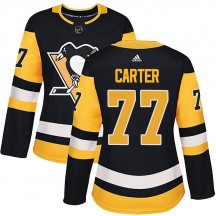 Women's Adidas Pittsburgh Penguins Jeff Carter Black Home Jersey - Authentic