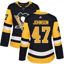 Women's Adidas Pittsburgh Penguins Adam Johnson Black Home Jersey - Authentic